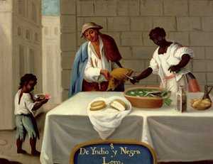 An American Indian Man and his Black Wife, from a Series on Mixed Race Marriages in Mexico by Mexican School