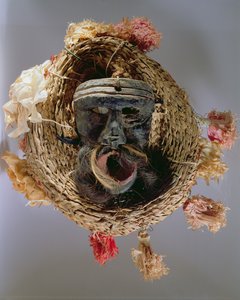 Costume mask for the celebration of the Mexican annual festival of Guelaguetza by Mexican School
