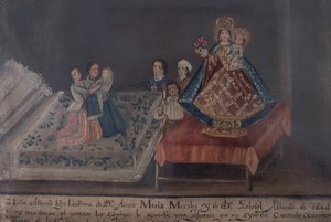 Ex-voto painting, 1851 by Mexican School