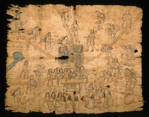 Page from the Codex San Pedro Atlapolco, Nahua by Mexican School