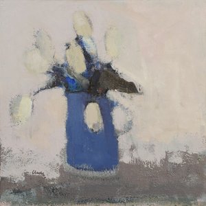 White Tulips Blue Jug, 2017
