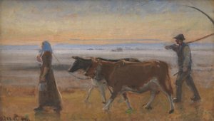Cows Being Driven across the Moor by Michael Ancher