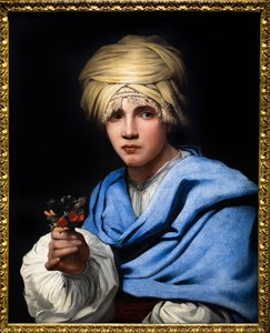 Boy with Turban Holding a Bouquet of Flowers by Michael Sweerts