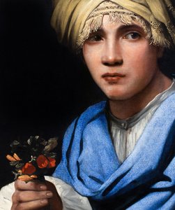 Boy with Turban Holding a Bouquet of Flowers by Michael Sweerts