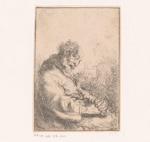 Sleeping Old Man in a Chair