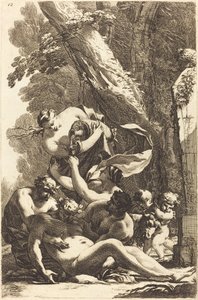 Drunken Silenus Supported by Two Fauns by Michel Dorigny