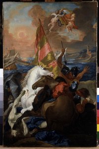 The inhabitants of Aix rescuing Marseille against the Aragonese: The fleet of Alfonso V of Aragon fires and sacked Marseille in 1423 (by Michel Francois Dandré Bardon)