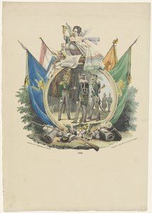 Medallion with Volunteer Hunters of Leiden University, 1830