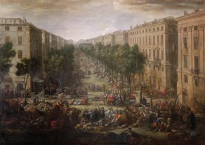 View of the Cours Belsunce, Marseilles, During the Plague of 1720, 1721