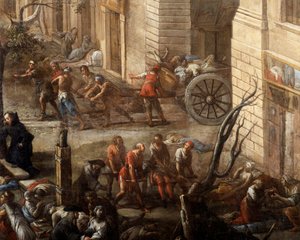 View of the Town Hall of Marseille during the plague of 1720