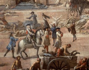 View of the Town Hall (of Marseille) during the plague of 1720