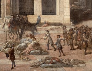 View of the Town Hall during the plague of 1720