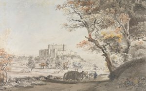 A Southeast View of the Castle of Grigan in Provence near Dauphine by Michel Vincent Brandoin
