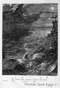 Leander Swims Over the Hellespont to Meet His Mistress Hero by Michel de Marolles