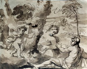 Love, a Shepherd and a Nymph by Michel des Gobelins Corneille