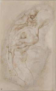 A Kneeling Youth Seen from Behind
