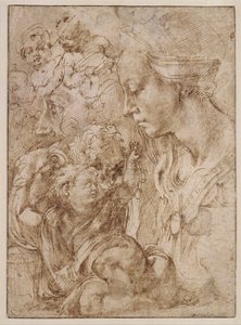 Studies for a Holy Family with John the Baptist as Child (detail)