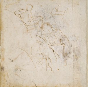 Four Figure Studies by Michelangelo Buonarroti