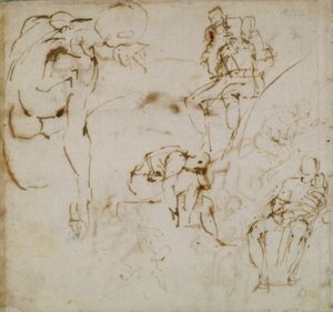 Page from a Sketch Book by Michelangelo Buonarroti