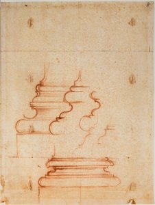 Pillar bases for the New Sacristy, handwritten inscriptions by Michelangelo Buonarroti