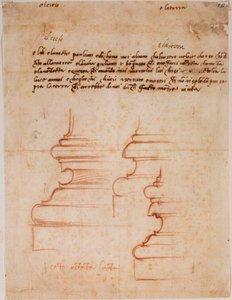 Pillar bases for the New Sacristy, handwritten inscriptions by Michelangelo Buonarroti