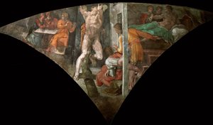 Punishment of Haman (Sistine Chapel Ceiling) by Michelangelo Buonarroti