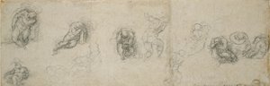Studies of a sleeping Apostle and other Figures