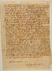 Tabernacle with Niche, Letter from Michelangelo to Piero Gondi by Michelangelo Buonarroti