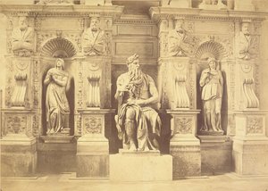 Tomb of Pope Julius II (1453-1513) detail of Moses flanked by Leah and Rachel by Michelangelo Buonarroti