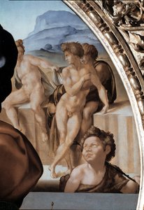 Tondo Doni: The Holy Family with Saint John the Baptist Child (detail) by Michelangelo Buonarroti