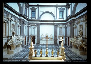 View of the Interior Designed by Michelangelo Buonarroti Showing the Medici Tombs of Lorenzo, Duke of Urbino and Giuliano, Duke of Nemours by Michelangelo Buonarroti