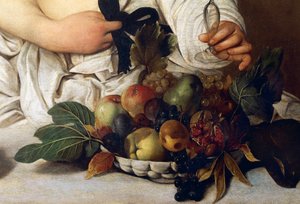 Bacchus (detail) by Michelangelo Merisi da Caravaggio