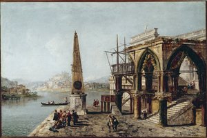 Imaginary View with Obelisk by Michele Marieschi