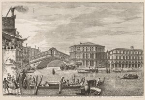 Views of Venice: The Bridge and Market of Rialto by Michele Marieschi