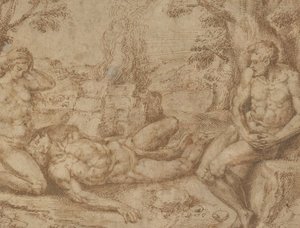 Adam and Eve Mourning the Death of Abel, ca. 1576 by Michiel Coxie