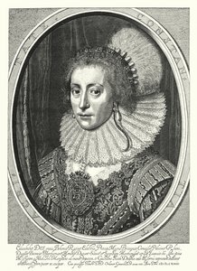 Elizabeth Stuart, Queen of Bohemia (engraving) by Michiel Jansz. van (after) Miereveld