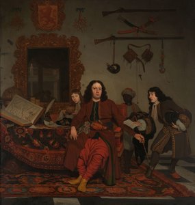 Portrait of Thomas Hees, with His Nephews Jan and Andries Hees by Michiel van Musscher