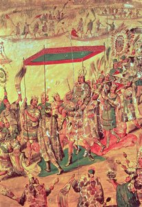 The Welcoming of Montezuma (detail) by Miguel Gonzalez