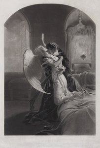 Tamara and Demon. Illustration to the poem The Demon by Mikhail Lermontov