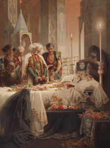 Tamara in the Coffin (Illustration to the poem The Demon by Mikhail Lermontov), c1880