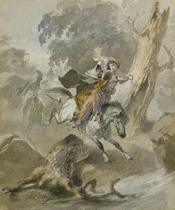 The Kidnap from the Series Scenes of the Caucasus by Mihaly von Zichy