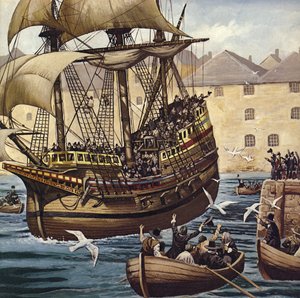 Westward Ho! The Mayflower Leaves Plymouth Ho on 16 September 1620