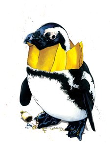 Christmas Penguin on White, 2020 by Mike Davis
