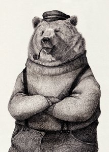 Bear In Vintage Attire by Mike Koubou