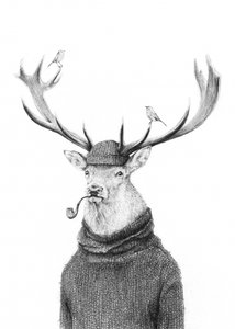 Thinking Wild B/W by Mike Koubou