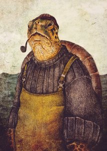 Vintage Stylish Turtle by Mike Koubou