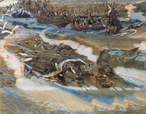 Illustration for the Fairy tale of the Tsar Saltan by A. Pushkin by Mikhail Aleksandrovich Vrubel