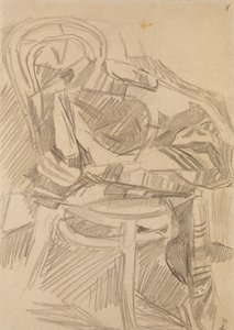 Plaid on the chair by Mikhail Aleksandrovich Vrubel