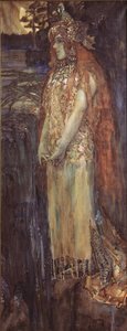 Singer Nadezhda Zabela-Vrubel as Princess Volkhova in the Opera Sadko by N. Rimsky-Korsakov by Mikhail Aleksandrovich Vrubel