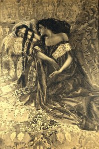 Tamara and Demon. Illustration to the Poem The Demon by Mikhail Lermontov